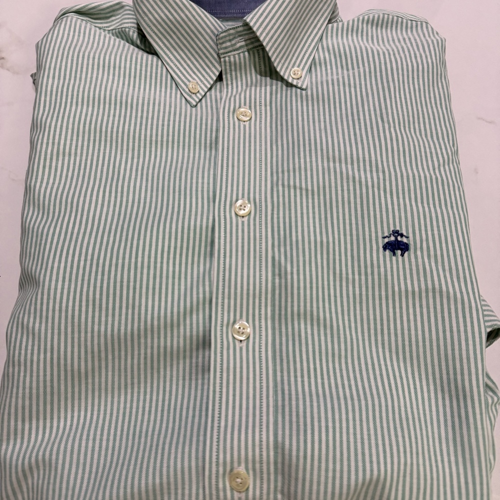 Brooks Brothers 346 Striped Button-Down Shirt Medium